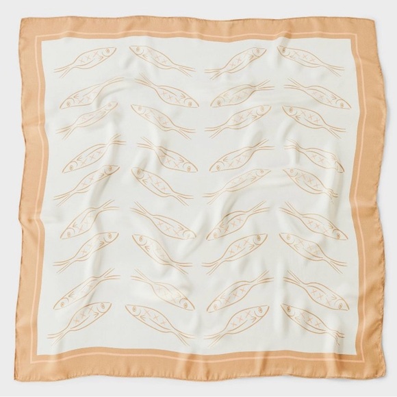 A New Day Fish Pattern Scarf 29 in x 29 in - Picture 1 of 3